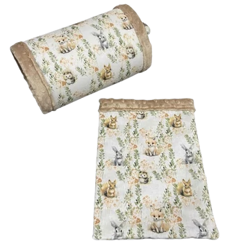 Utolsó darab - Bújózsák+alagút szett cuki erdei állatok mintás