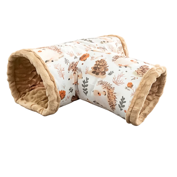 Dupla alagút kisállatok számára - süni tobozzal