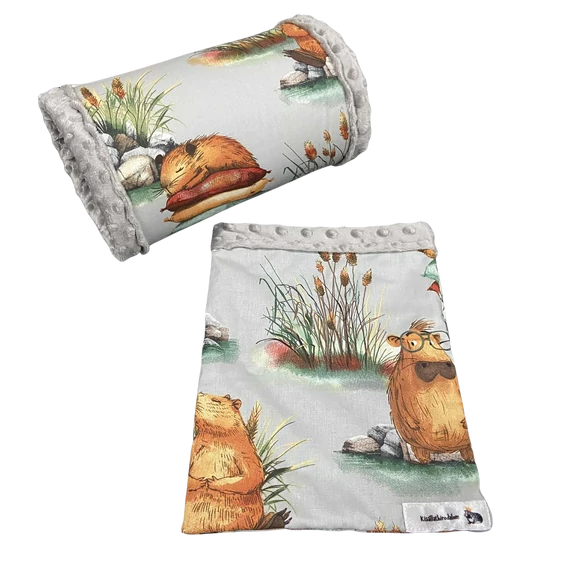 Bújózsák/alagút kisállatok számára - kapibara mintás