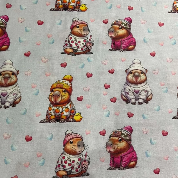 Puha kockaház kisállatfekhely - kapibara mintás